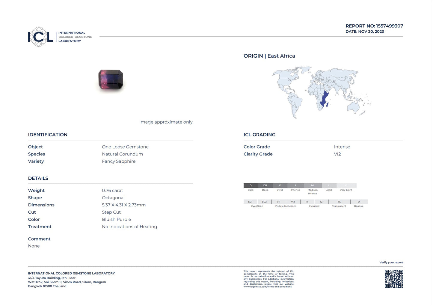 Sapphire Unheated Bi Color 0.76