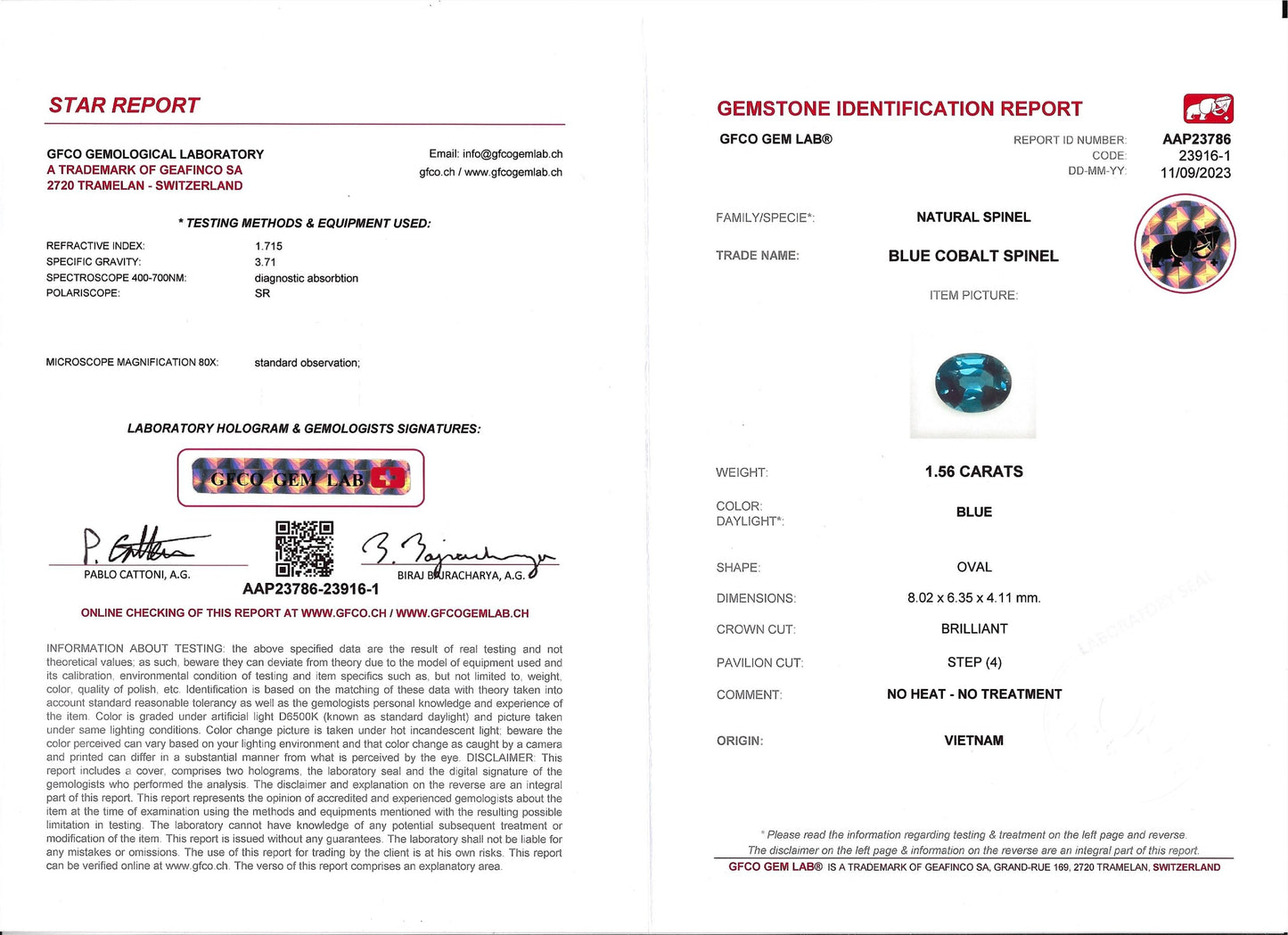 Spinel Cobalt 1.56