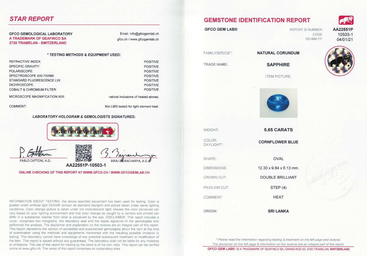 Sapphire Cornflower 5.65