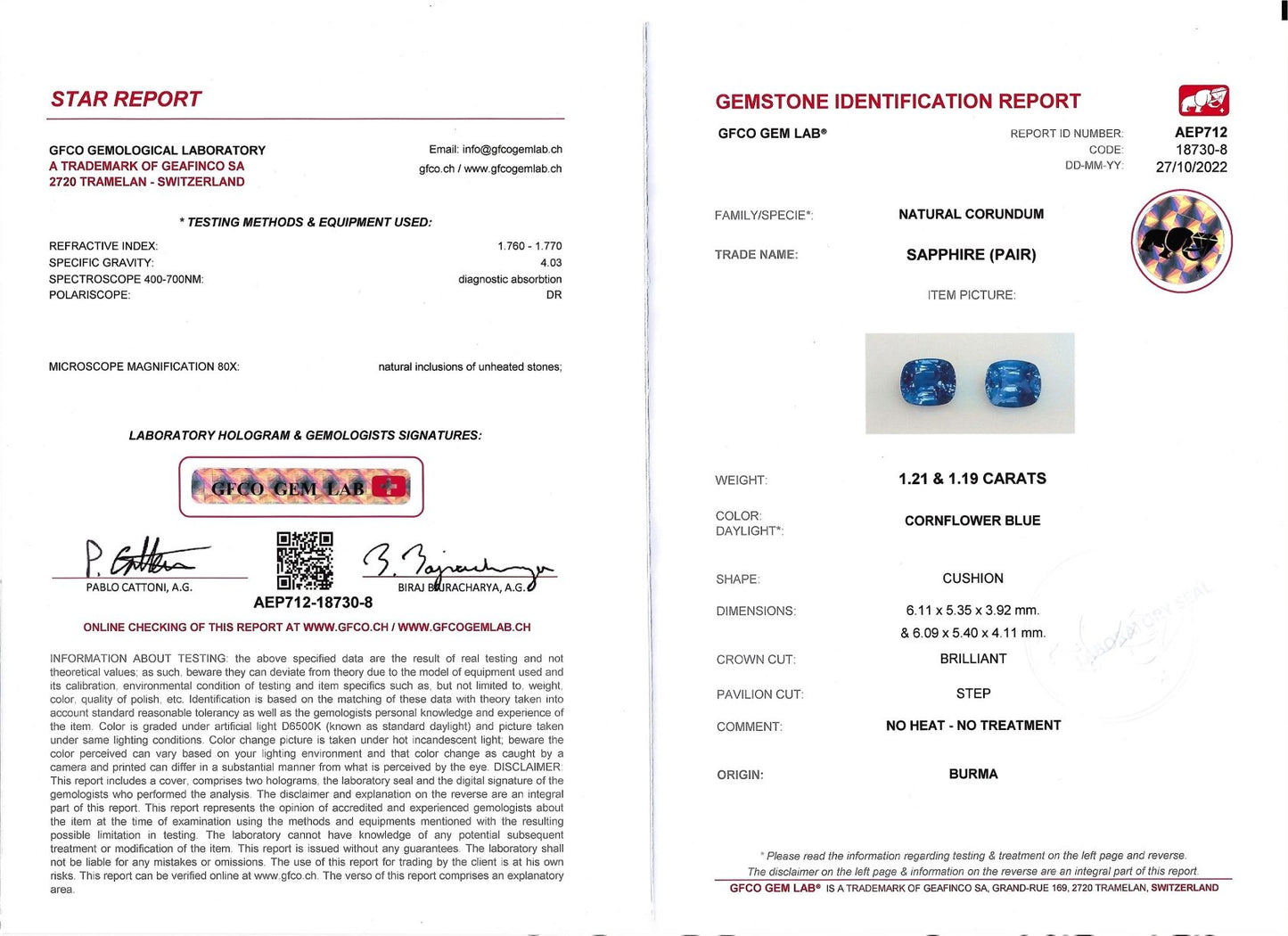 Sapphires Unheated Blue 2.41