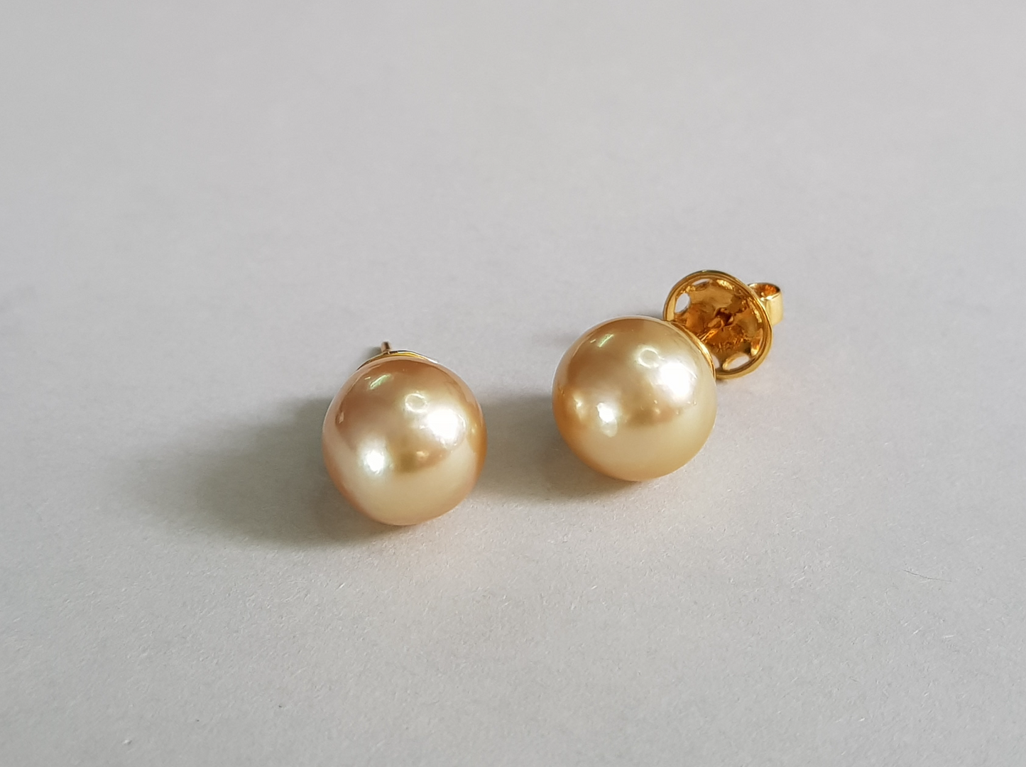 Earrings: Gold 9k with Gold Pearls 11.5mm, Philippines