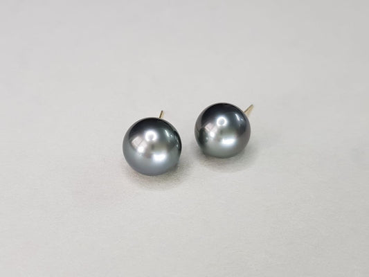 Studs with Tahitian Pearls 8.5-10 mm